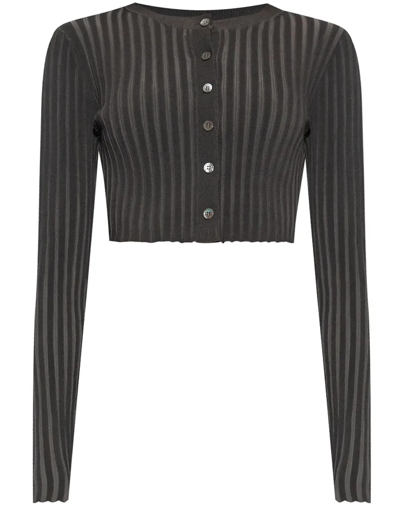 Alexander Wang Gerippter Cropped-Cardigan - Schwarz Schwarz