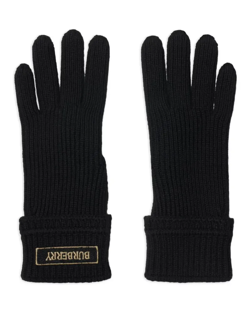 Burberry Handschuhe mit Logo-Patch - Schwarz Schwarz