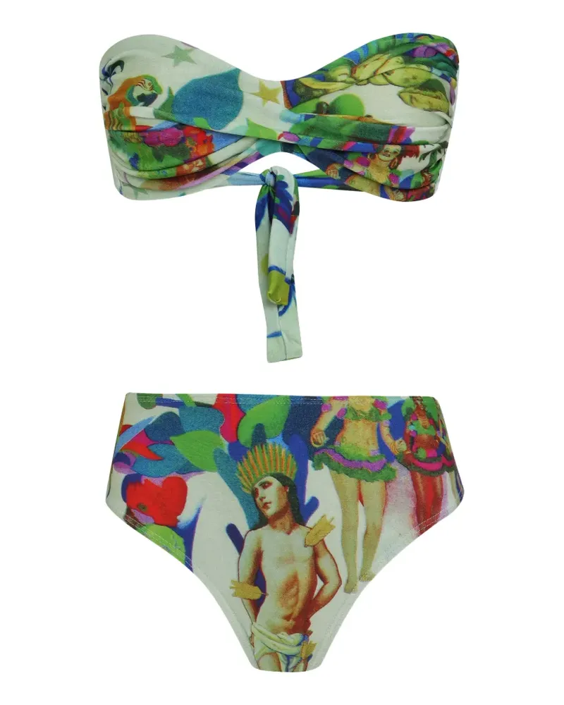 Amir Slama print tie bikini - Grün Grün