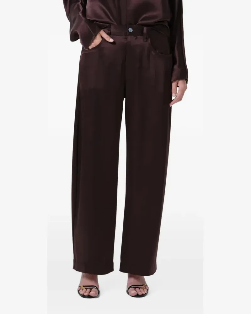 Citizens of humanity Brynn hammered-satin trousers - Braun Braun