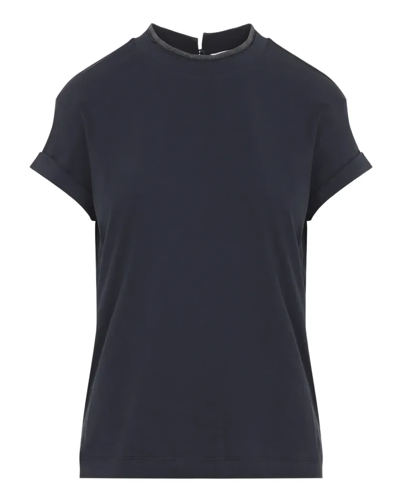 Brunello Cucinelli high-neck T-shirt - Blau Blau