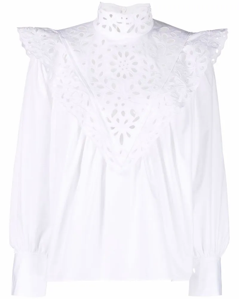 Chloé Bluse mit Lochstickerei - Weiß Weiß