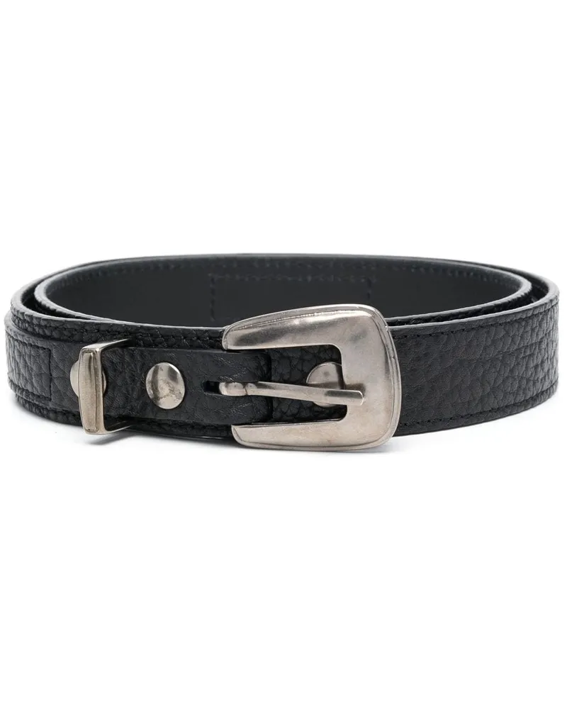 Christophe Lemaire Gürtel aus strukturiertem Leder - Schwarz Schwarz