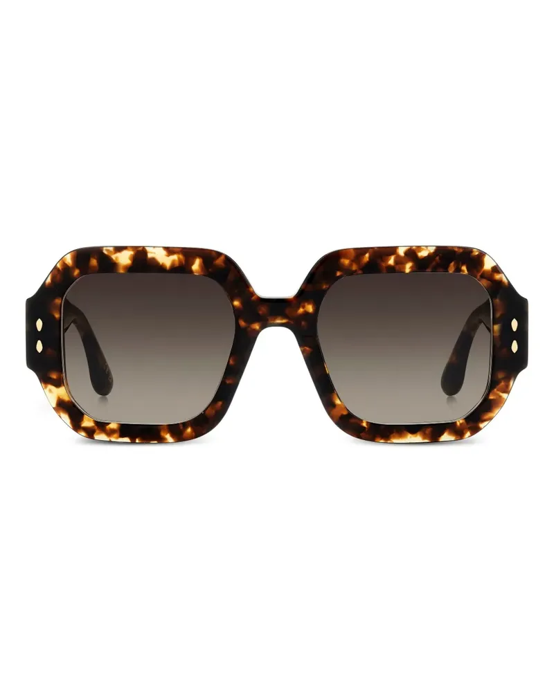 Isabel Marant Geometrische Sonnenbrille in Schildpattoptik - Braun Braun