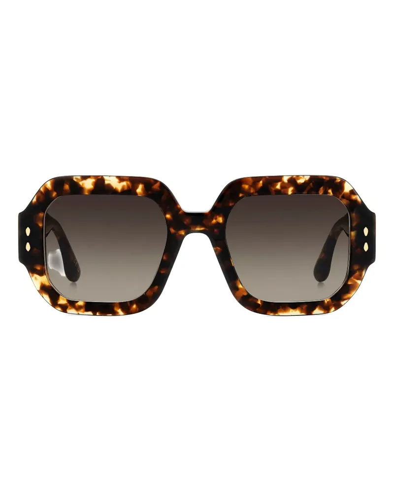 Isabel Marant geometric-frame tortoiseshell sunglasses - Braun Braun