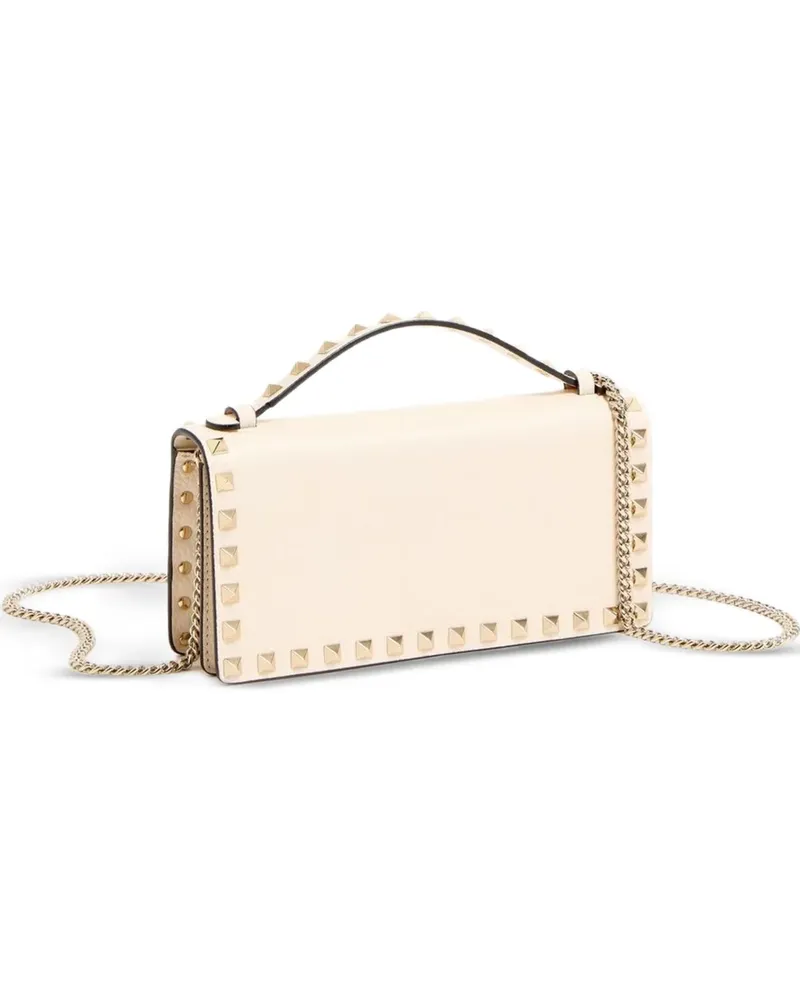 Valentino Garavani Rockstud Portemonnaie mit Kette aus gekörntem Kalbsleder - Nude Nude