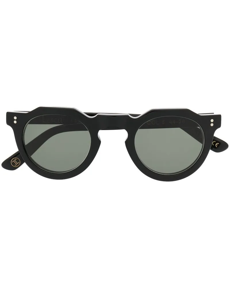 Lesca Runde Pica Sonnenbrille - Schwarz Schwarz