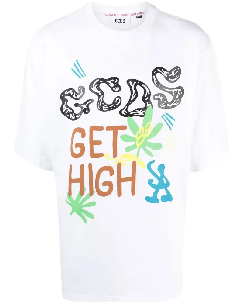 GCDS T-Shirt mit Logo-Print - Weiß Weiß