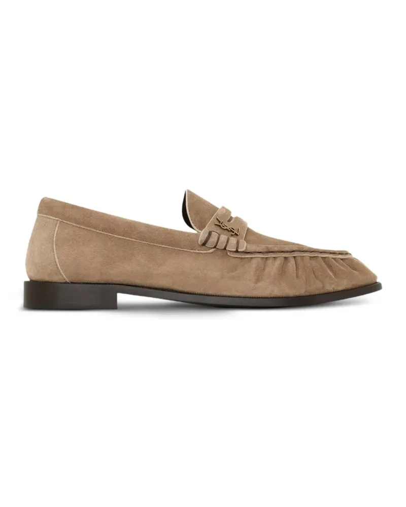 Saint Laurent Le Loafer supple in suede - Nude Nude