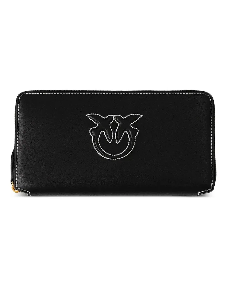 Pinko Portemonnaie mit Logo-Stickerei - Schwarz Schwarz