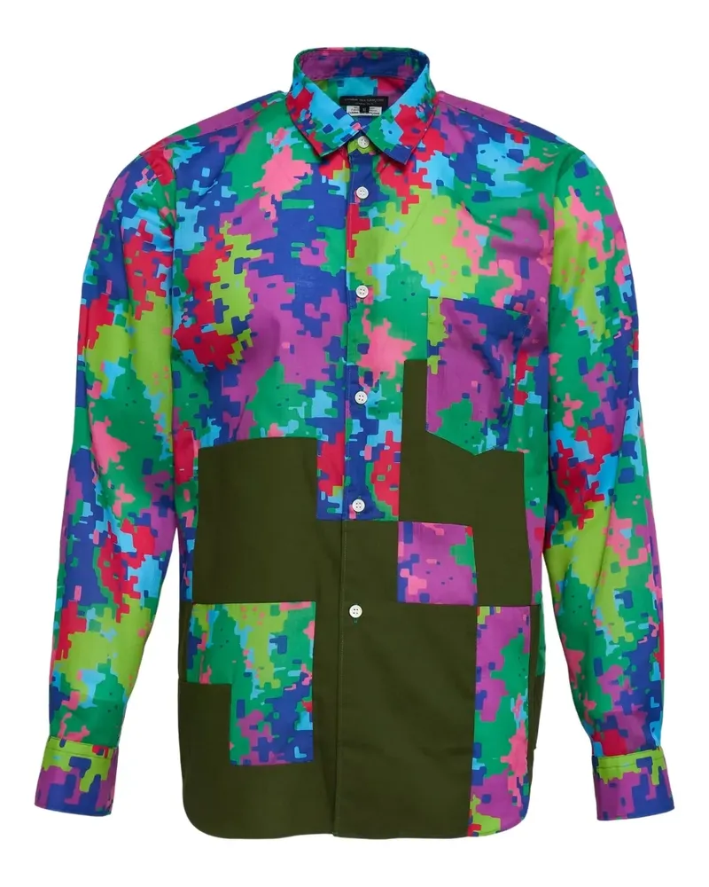 Comme des Garçons Hemd im Patchwork-Look - Grün Grün