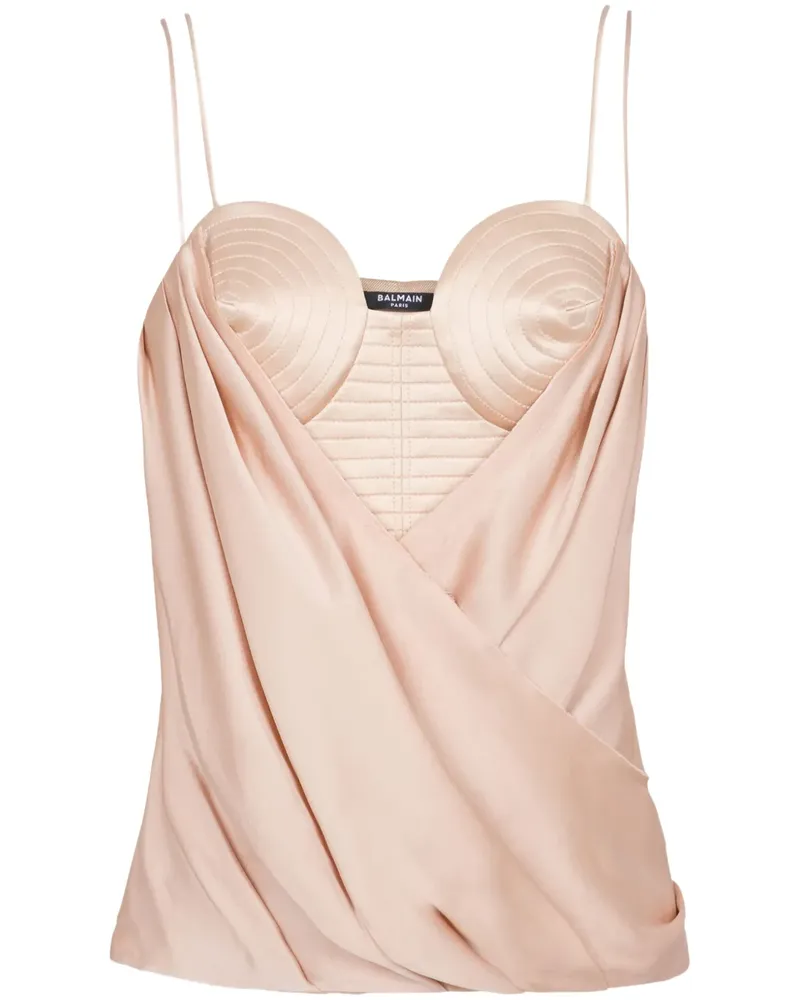 Balmain Drapiertes Top - Rosa Rosa