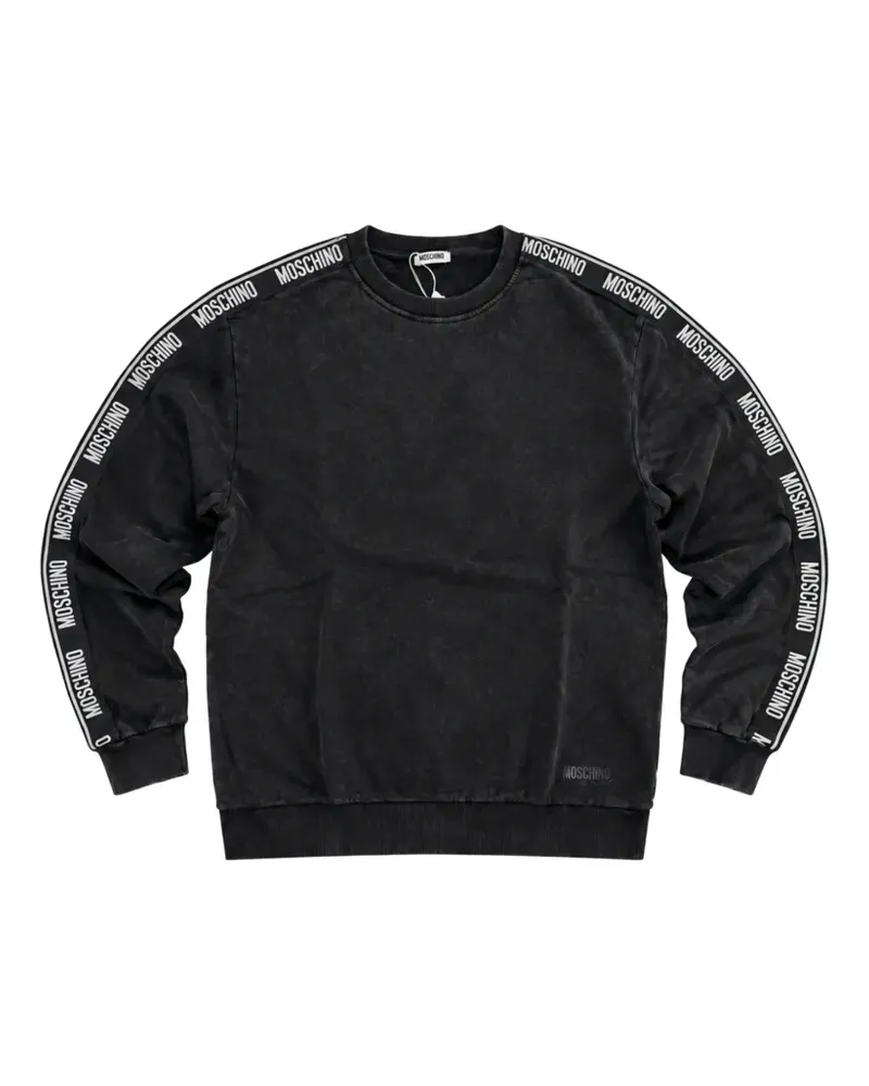 Moschino logo-tape cotton sweatshirt - Schwarz Schwarz