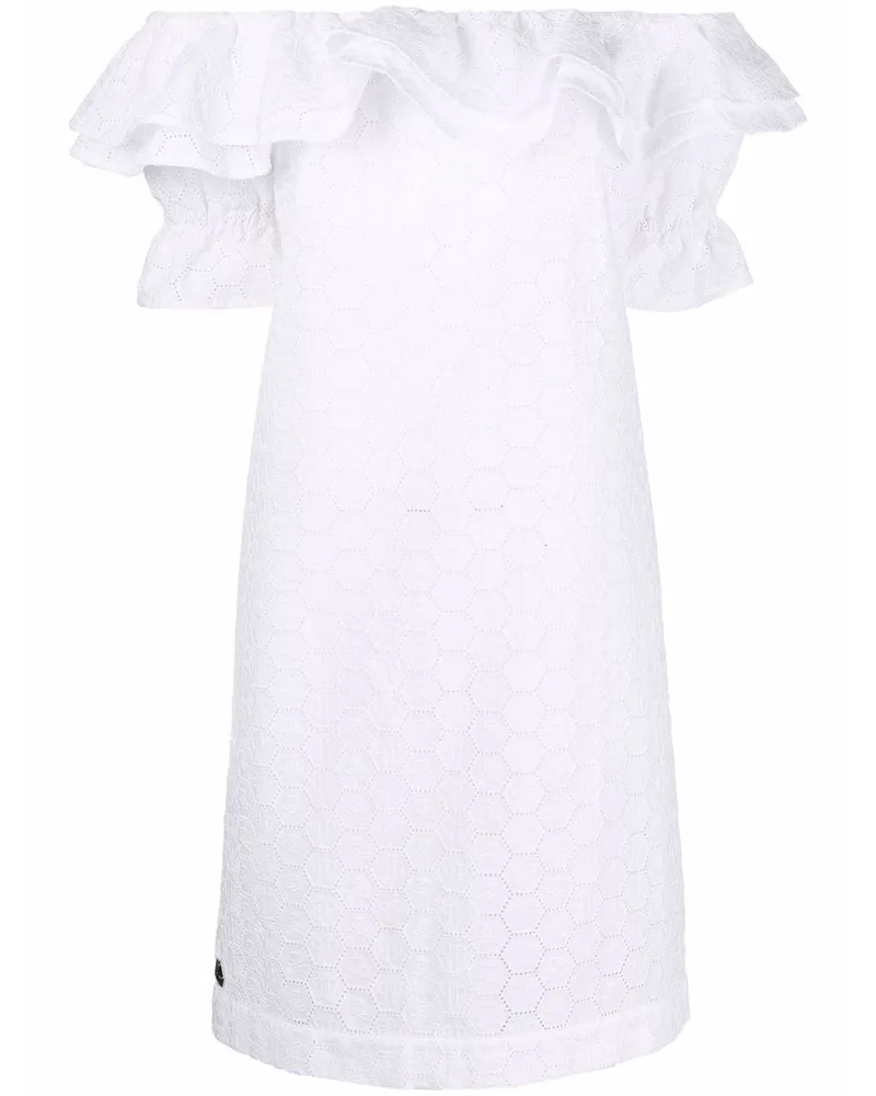 Philipp Plein Sangallo Spitzenkleid - Weiß Weiß