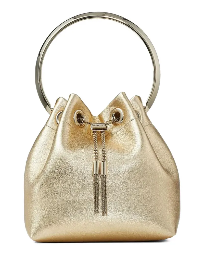 Jimmy Choo Bon Bon metallic-effect bucket bag - Gold Gold