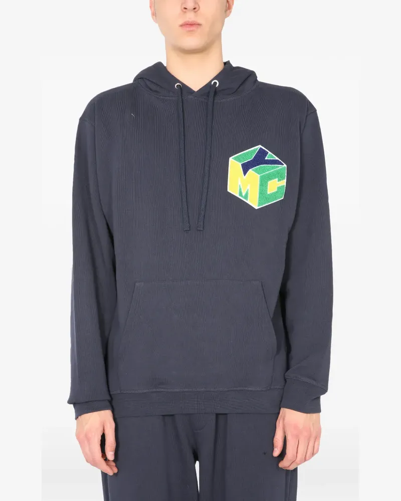 YMC graphic hooded sweatshirt - Blau Blau