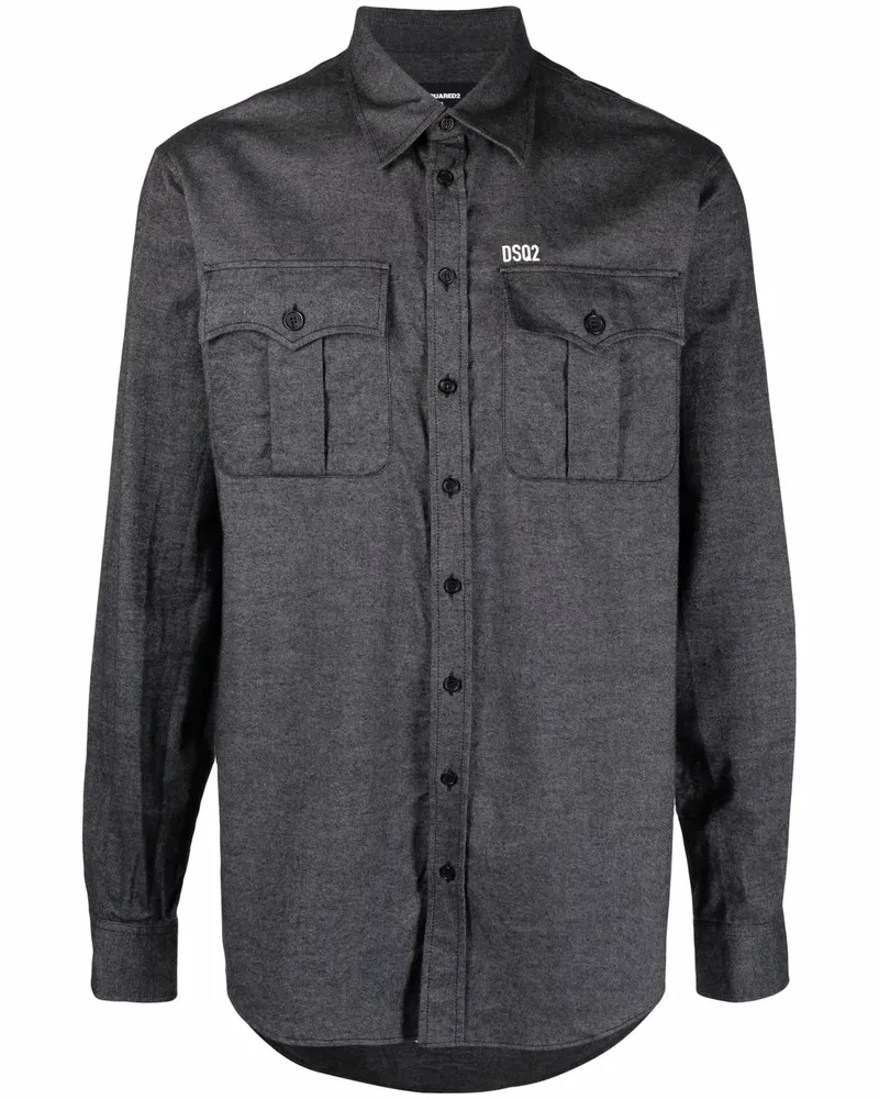 Dsquared2 Hemd mit Klappentaschen - Grau Grau