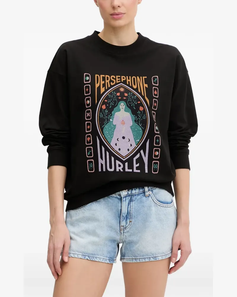 Hurley Sweatshirt mit grafischem Print - Schwarz Schwarz