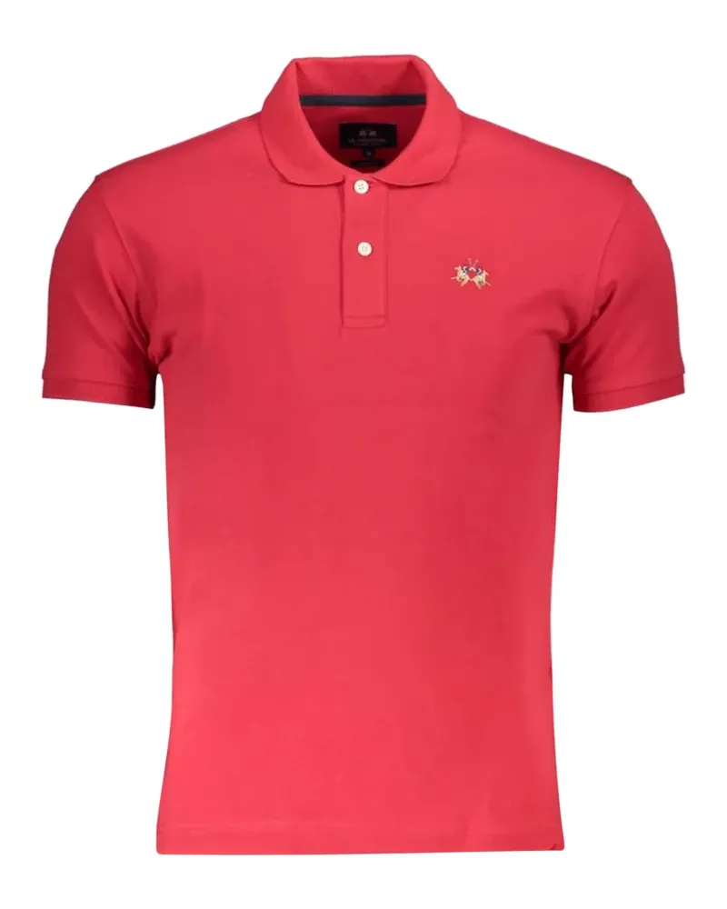 La Martina logo-embroidered polo shirt - Rot Rot