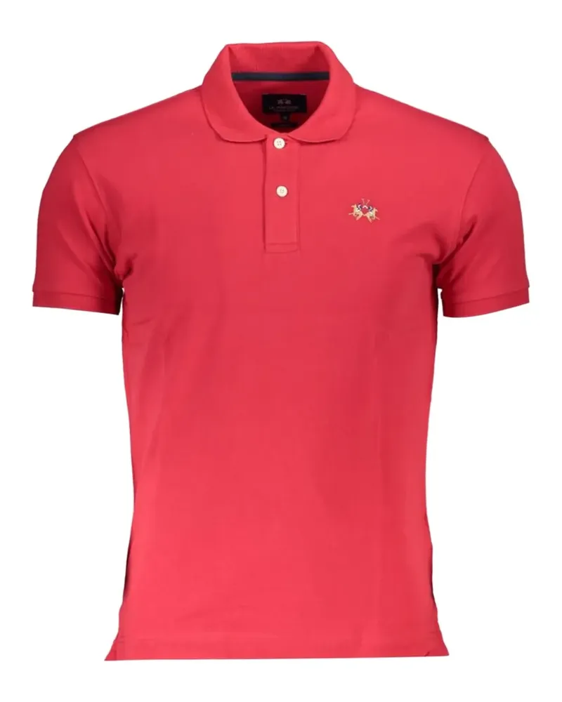 La Martina logo-embroidered polo shirt - Rot Rot