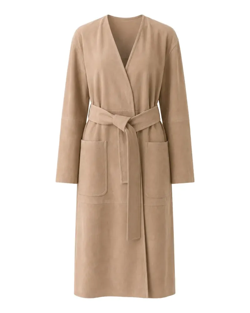 Max Mara Gewickelter Mantel mit Gürtel - Nude Nude