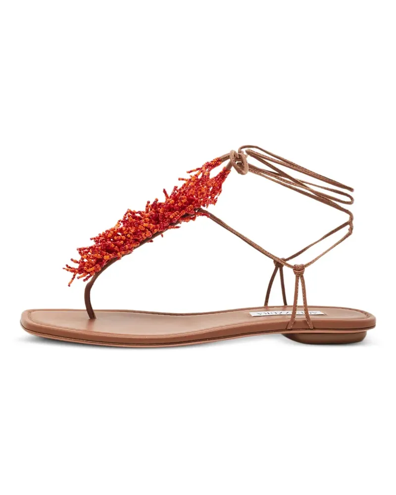 Aquazzura Panarea beaded sandals - Braun Braun