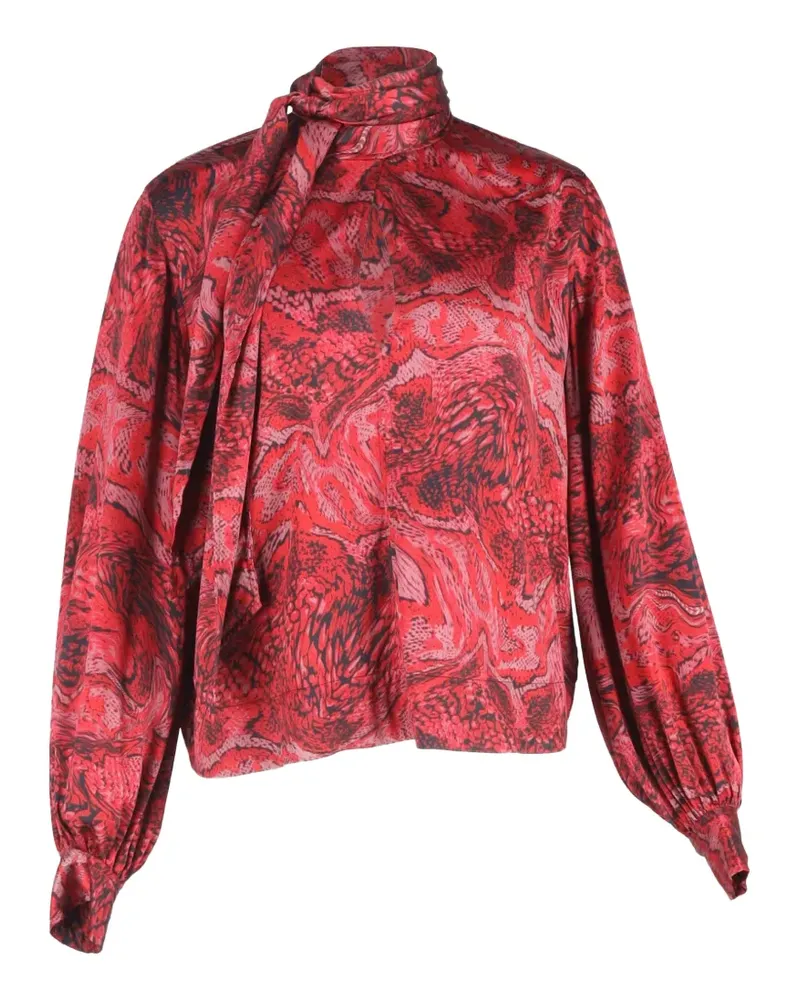 Ganni Bluse mit Animal-Print - Rot Rot