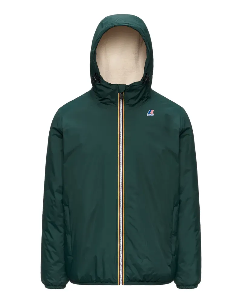 K-Way Le Vrai 4.0 Kapuzenjacke mit Fleece-Futter - Grün Grün