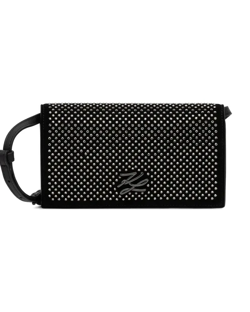 Karl Lagerfeld studded-logo cross body bag - Schwarz Schwarz