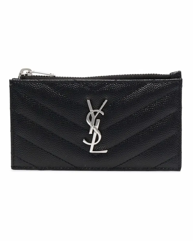 Saint Laurent Portemonnaie mit Logo-Schild - Schwarz Schwarz