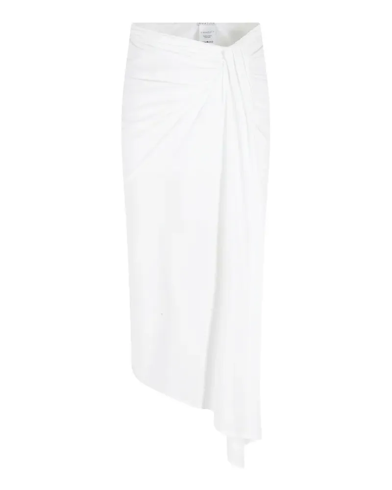 Amazuìn Emma gathered asymmetric midi skirt - Weiß Weiß
