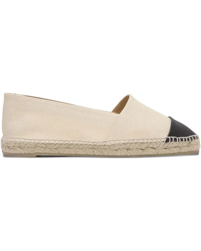 Castañer Flache Espadrilles mit Lederkappe - Nude Nude