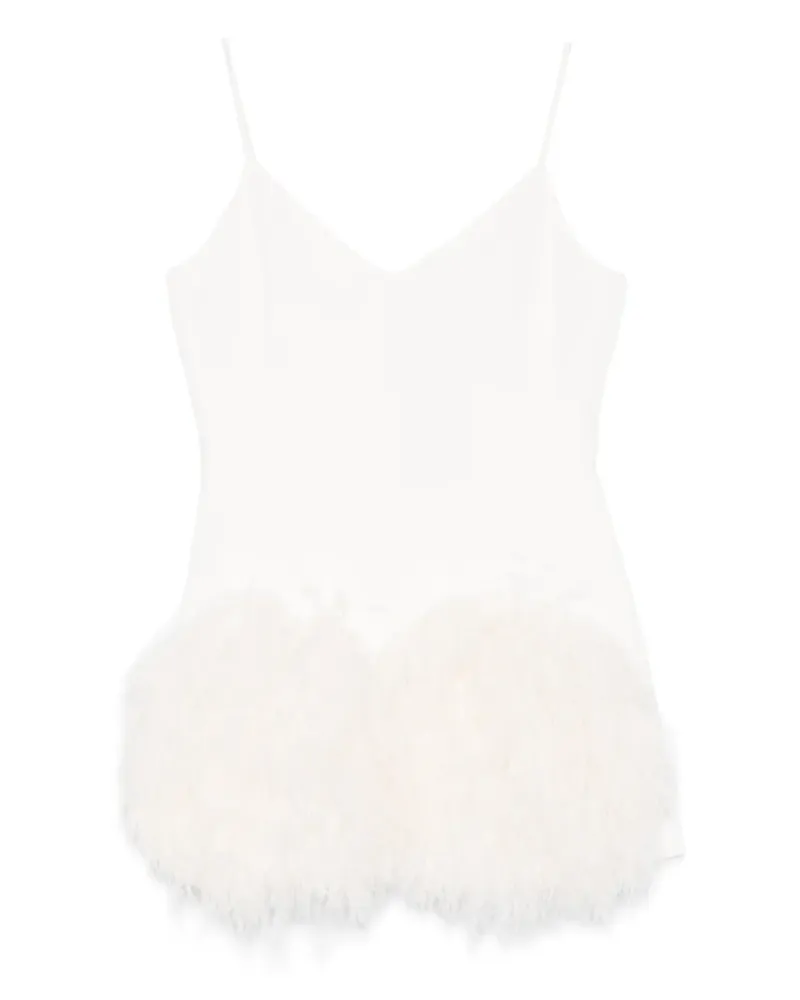 David Koma Minikleid mit Federriemen - Weiß Weiß