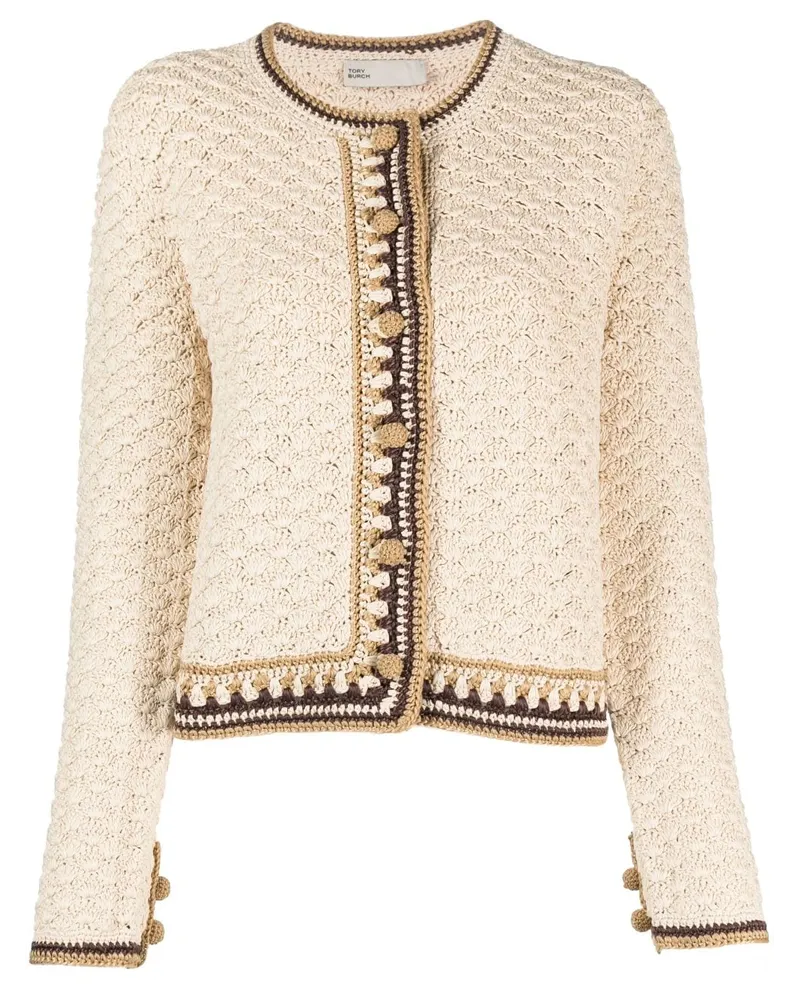 Tory Burch Cardigan mit rundem Ausschnitt - Nude Nude