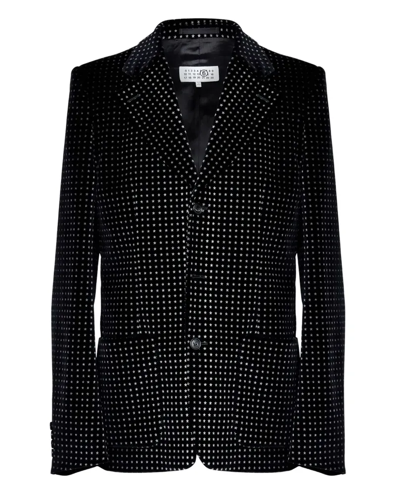 Maison Margiela Samtblazer mit Stern-Print - Schwarz Schwarz