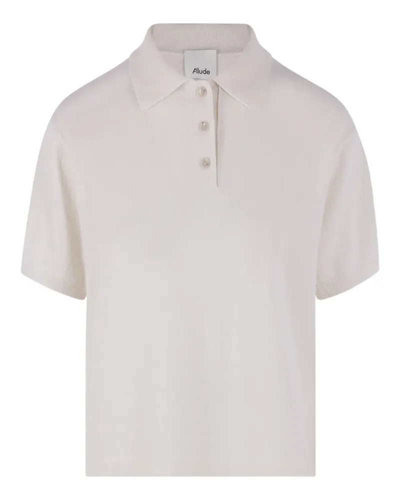 ALLUDE three-button knitted polo shirt - Nude Nude