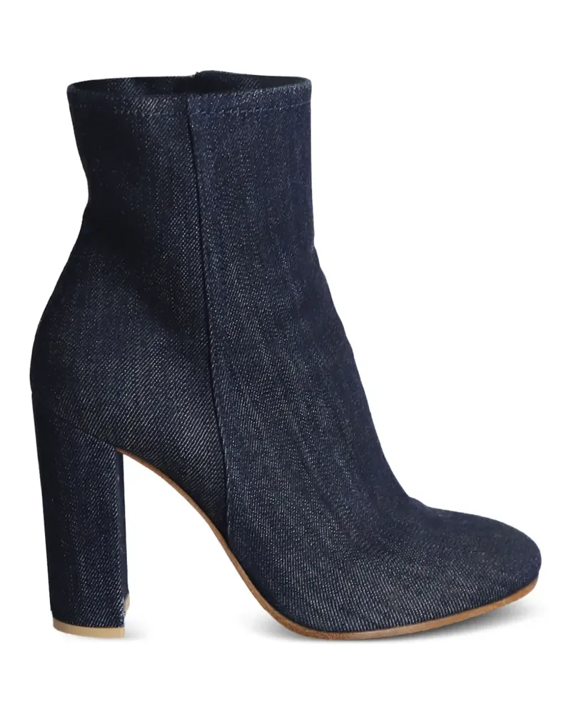 Gianvito Rossi block-heel denim ankle boots - Blau Blau