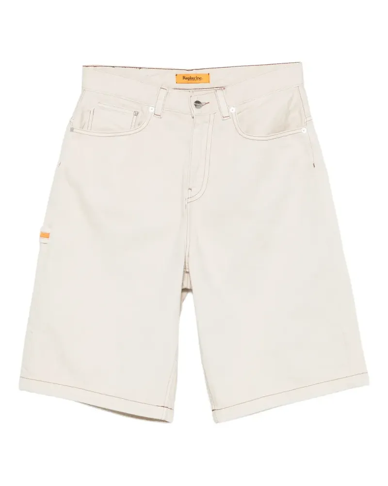 Replay contrast-stitch shorts - Nude Nude