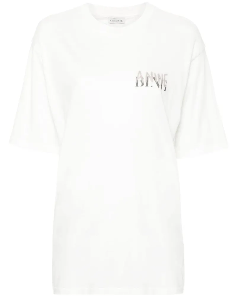 Anine Bing T-Shirt mit Logo-Print Weiß