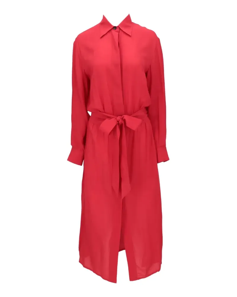 Isaia belted long-sleeve midi dress - Rot Rot