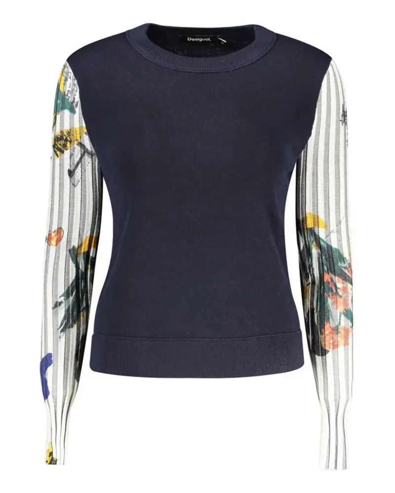 Desigual Pullover mit grafischem Print - Blau Blau