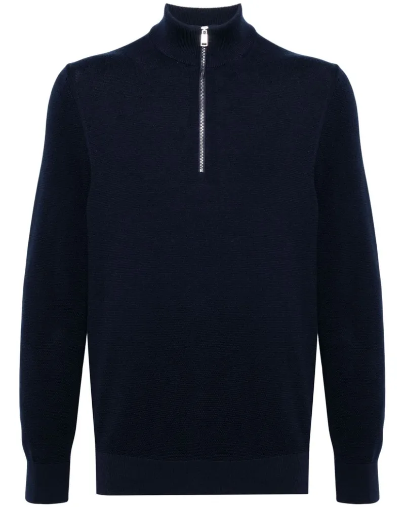 HUGO BOSS Pullover mit Reißverschluss - Blau Blau