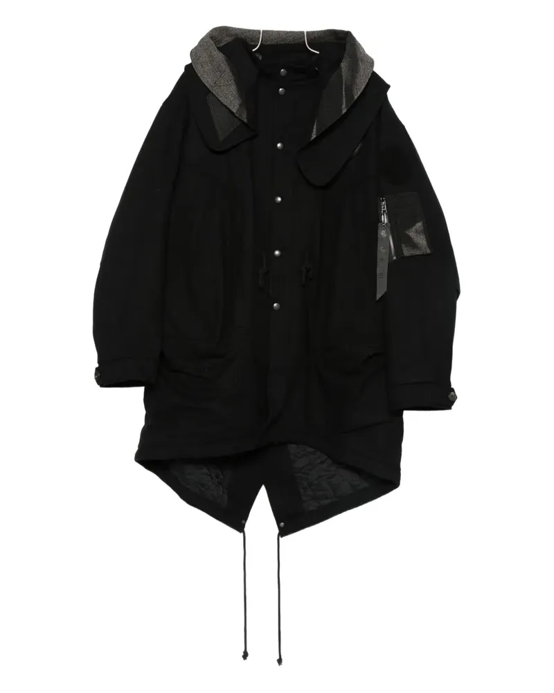 JiyongKim x Alpha Industries Sun-bleached hooded parka - Schwarz Schwarz