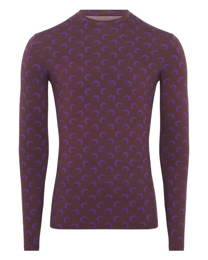 Marine Serre Langarmshirt mit Mond-Print - Violett Violett