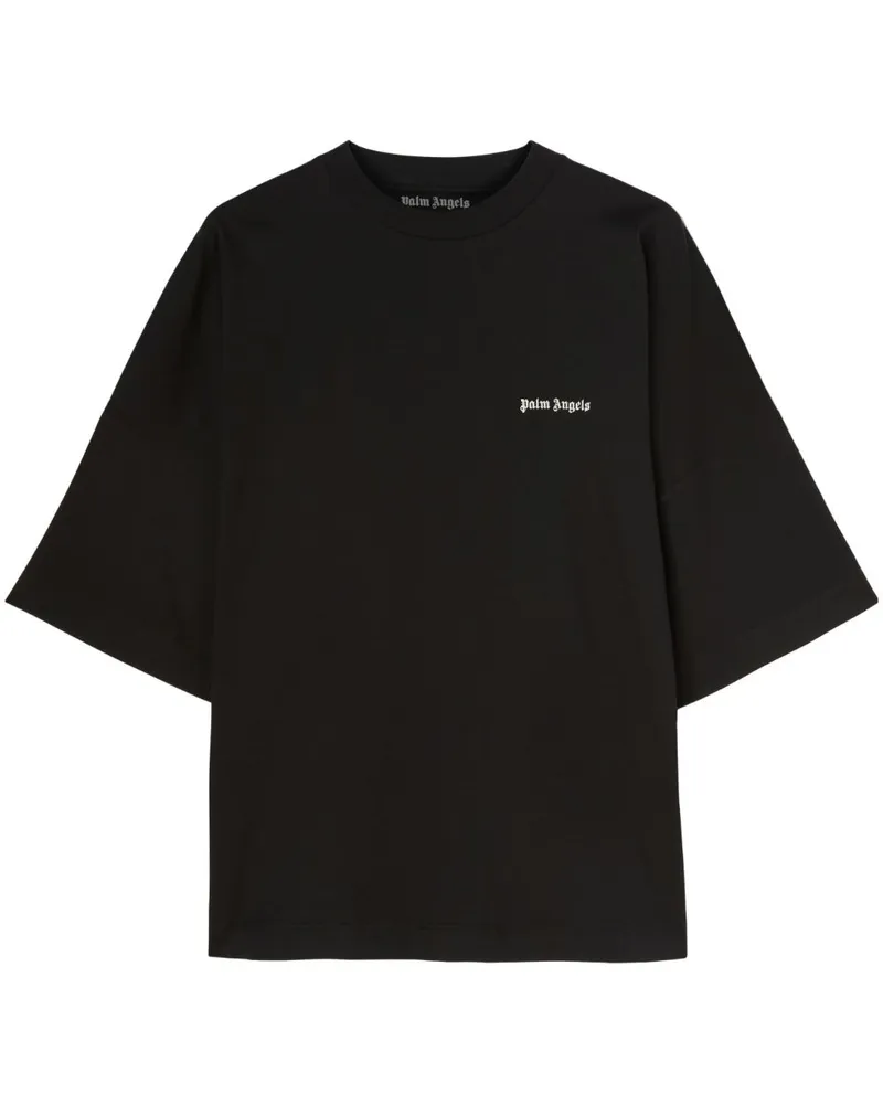 Palm Angels T-Shirt mit Logo-Stickerei - Schwarz Schwarz
