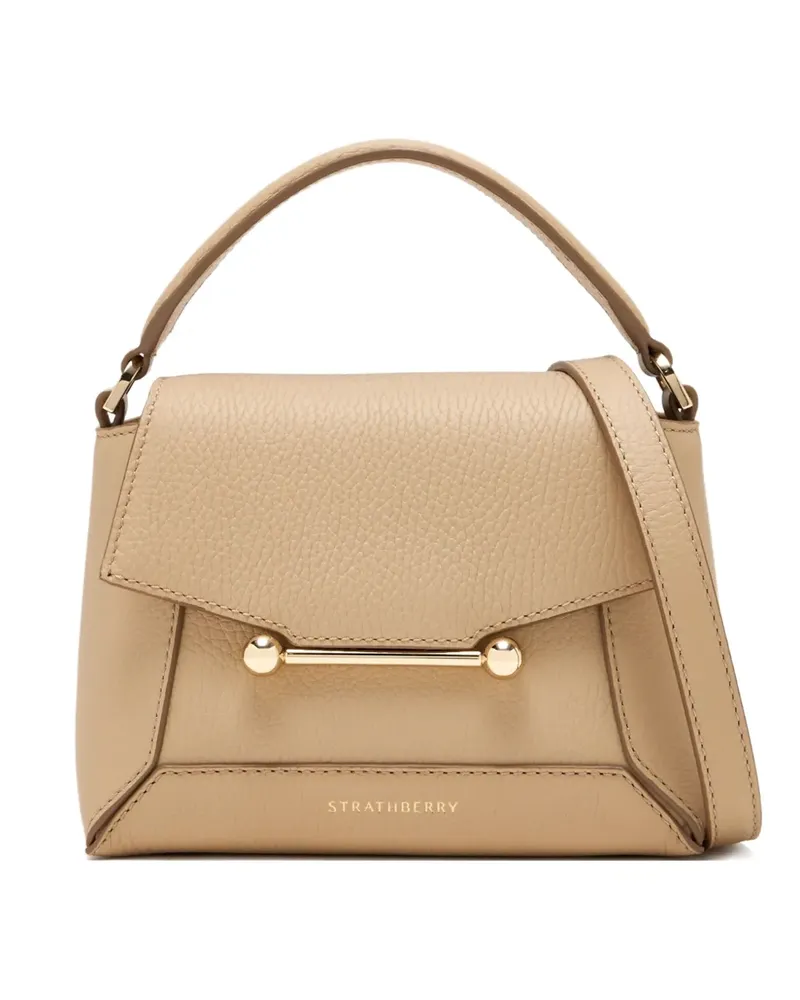 Strathberry Mini Mosaic Bar Tote Bag mit Henkel - Nude Nude