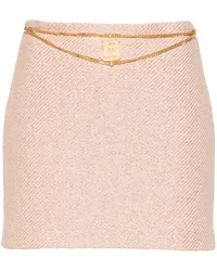 Elisabetta Franchi Tweed-Minirock mit Logo-Gürtel Rosa