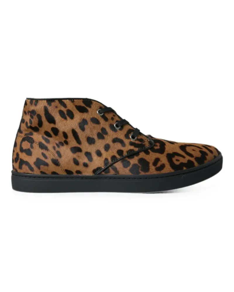 Dolce & Gabbana Sneakers mit Leoparden-Print - Braun Braun