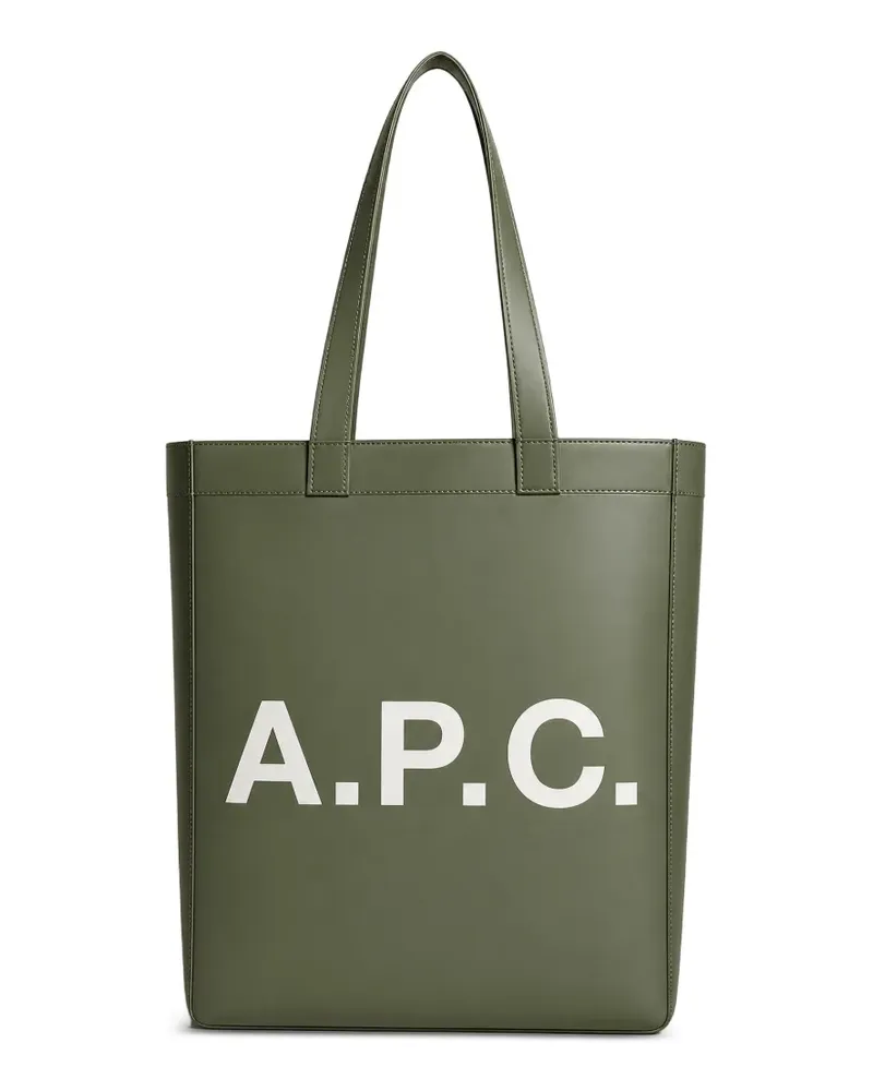 A.P.C. Lou logo-print tote bag - Grün Grün