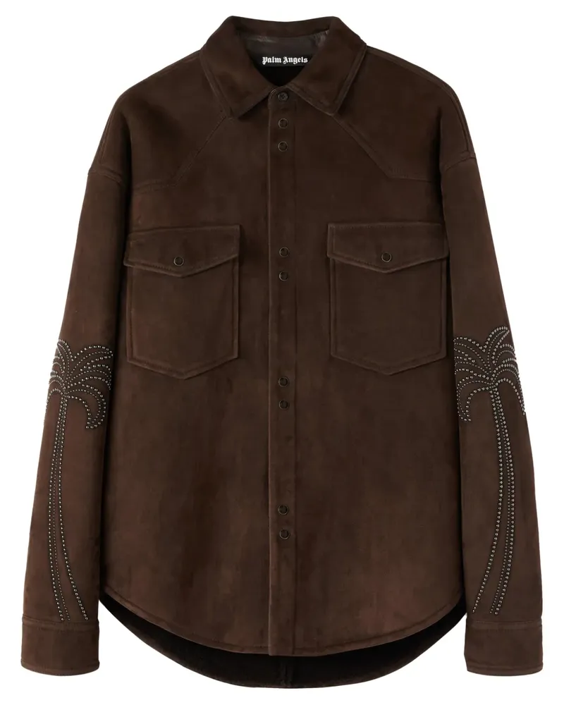 Palm Angels Palms Hemd mit Nieten - Braun Braun